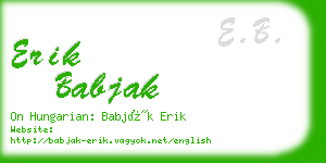 erik babjak business card